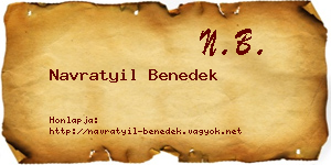 Navratyil Benedek névjegykártya